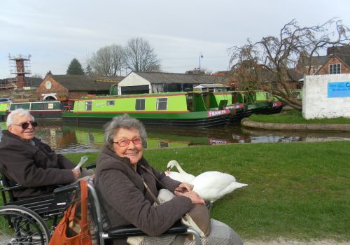 St Mary's Nursing Home residents on a day out to the canal